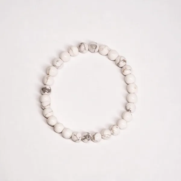White_Howlite_Stretch_Bracelet_For_Unisex