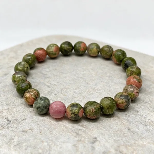 Multicolour_Unakite_Beaded_Bracelet_For_Unisex