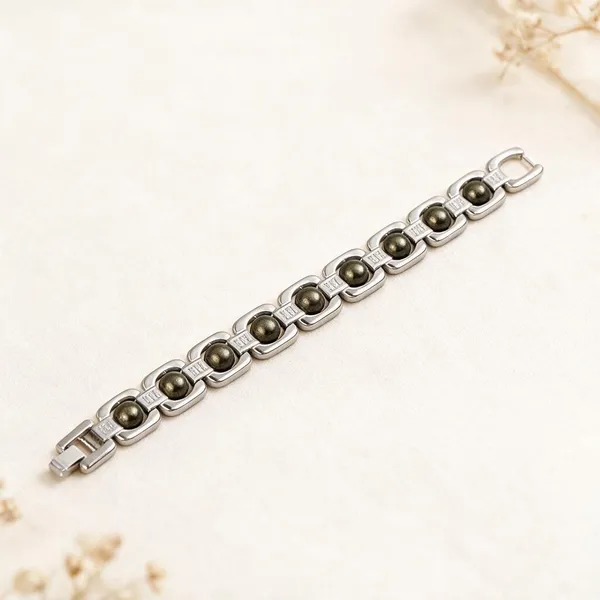 Silver_Pyrite_Raw_Stone_Beaded_Prosperity_Bracelet_For_Unisex