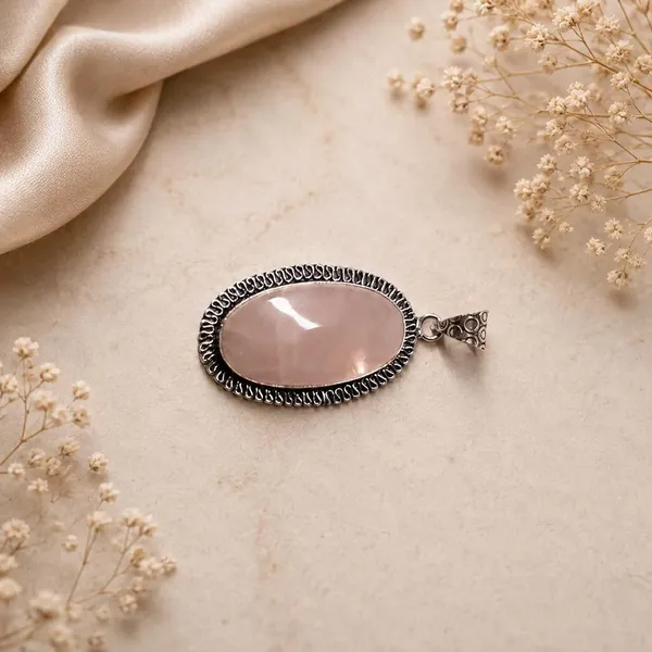 Pink_Rose_Quartz_Handmade_Heart_Chakra_Pendant_For_Unisex