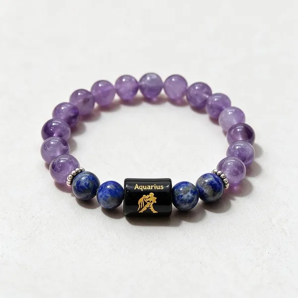 Purple_Gemstone_Kumbh_Aquarius_Zodiac_Bracelet_For_Unisex