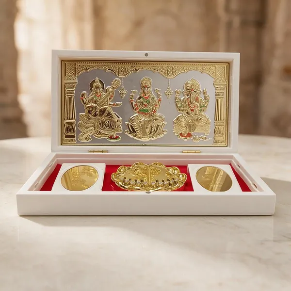 Gold_Plated_Sri_Lakshmi_Ganesh_Vastu_Yantra_Gift_Box_White