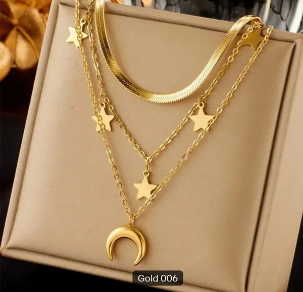 Gold_Alloy_Layered_Star_Crescent_Necklace_For_Women
