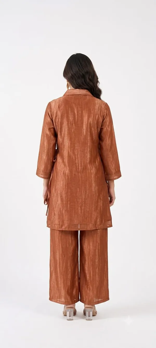 Rust_Textured_Straight_Kurta_Set_for_Women