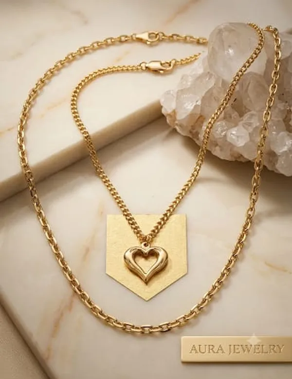 Gold_Tone_Alloy_Layered_Heart_Pendant_Necklace_Set_For_Women