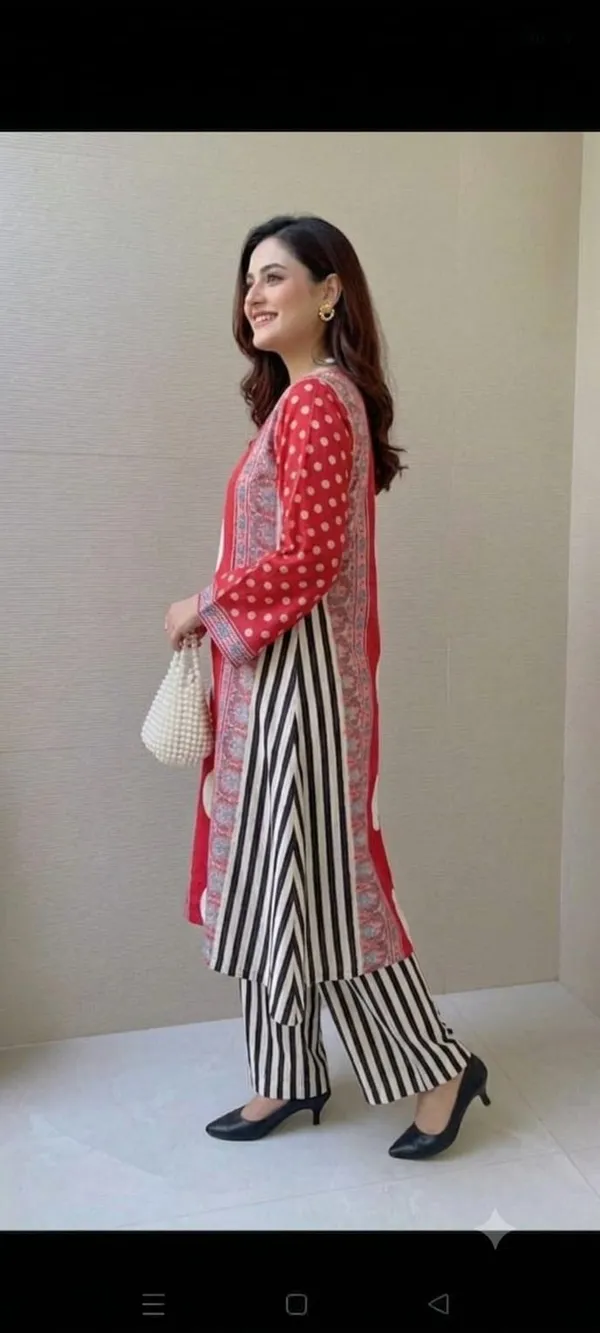 Red_Rayon_Cotton_Printed_Kurta_Palazzo_Set_For_Women