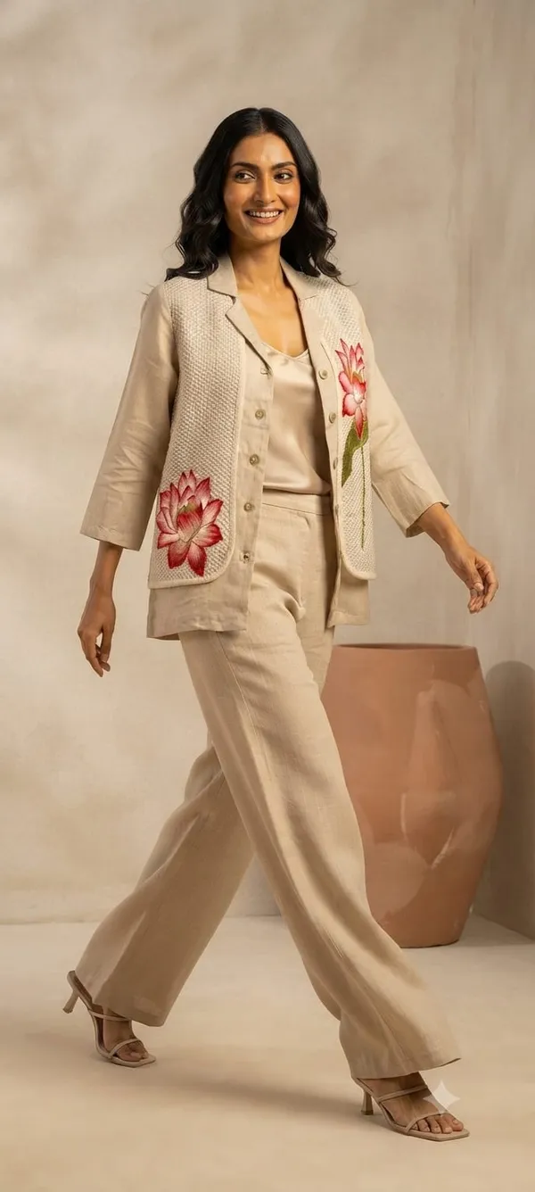 Beige_Cotton_Floral_Embroidered_Relaxed_Fit_Co-Ord_Set_For_Women