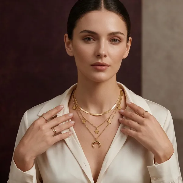 Gold_Alloy_Layered_Star_Crescent_Necklace_For_Women