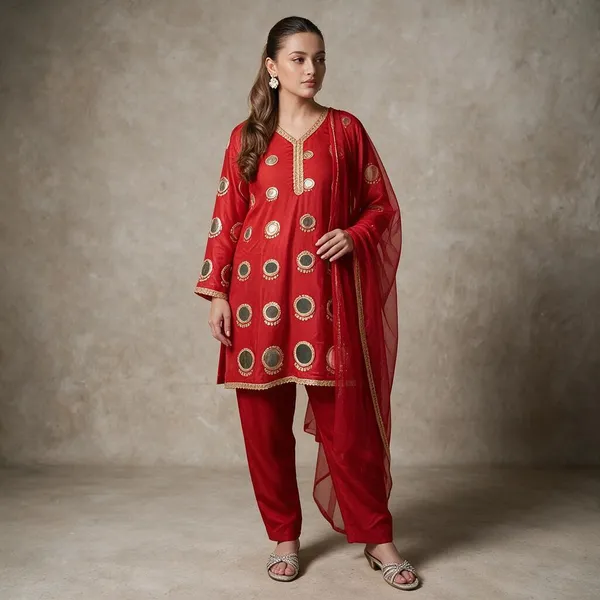 Red_Crepe_Printed_Straight_Kurta_Set_For_Women