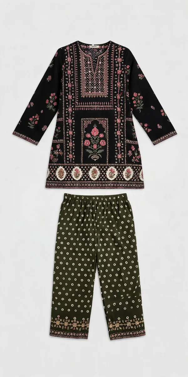 Black_Cotton_Blend_Printed_Straight_Kurta_Set_For_Women