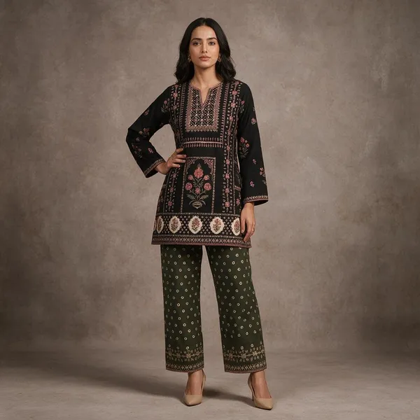 Black_Cotton_Blend_Printed_Straight_Kurta_Set_For_Women