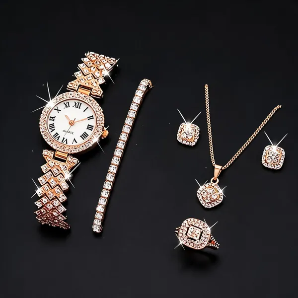 Rose_Gold_Alloy_Embellished_Watch_And_Jewellery_Set_For_Women