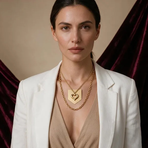 Gold_Tone_Alloy_Layered_Heart_Pendant_Necklace_Set_For_Women