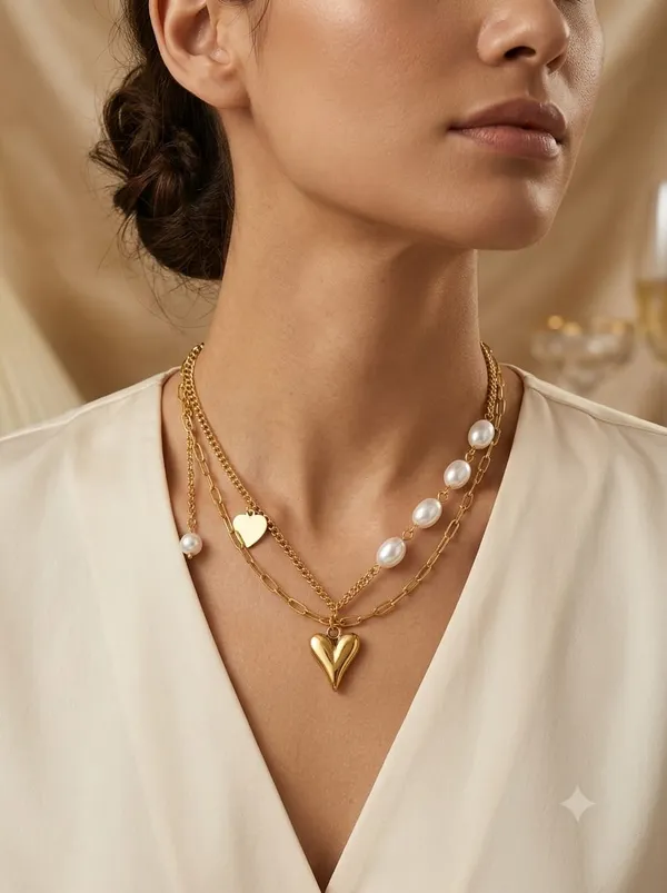 Gold_Tone_Layered_Pearl_Heart_Necklace_for_Women
