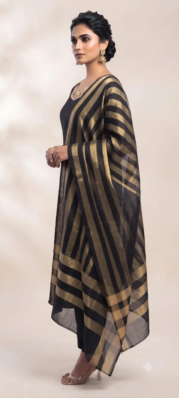 pure_Black_fandy_Silk_unstitched__suit_For_Women_with_heavy_stone_work_on_neck_with_elegant_dupatta