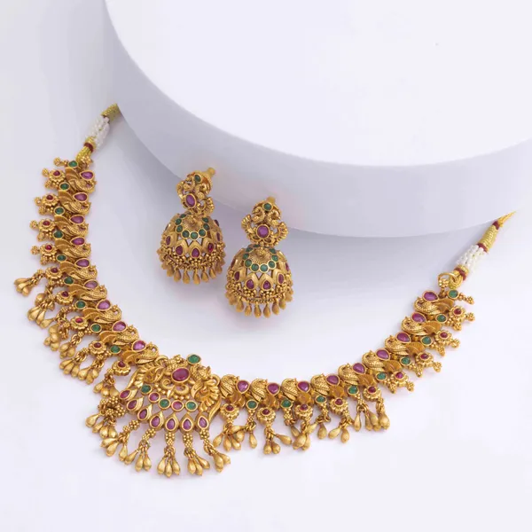 Mandira_Grace_Necklace_Set_V_879_Red