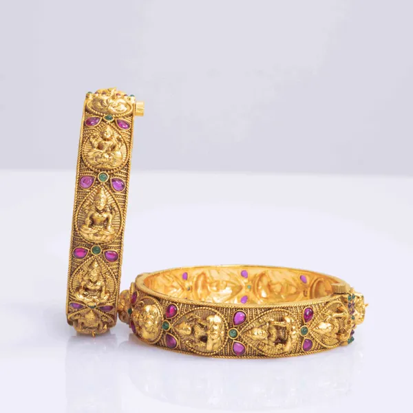 Divine_Laxmi_Gold_Plated_Bangle_K_978_Green