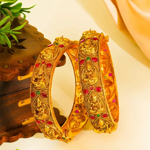 Divine_Laxmi_Gold_Plated_Bangle_K_978_Green