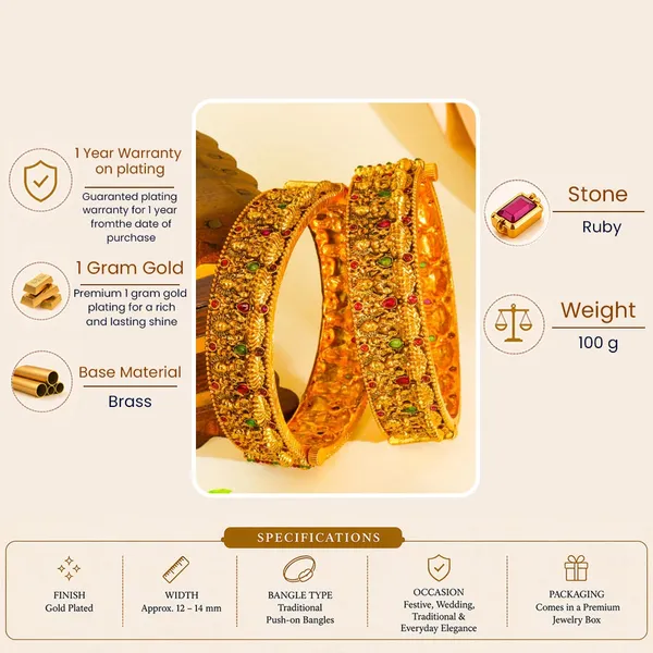Handcrafted_Laxmi_Gold_Plated_Bangle_K_990_Red