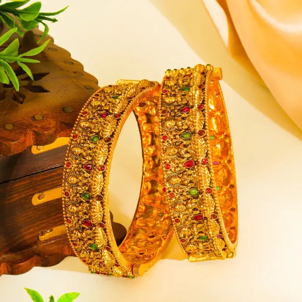 Handcrafted_Laxmi_Gold_Plated_Bangle_K_990_Green