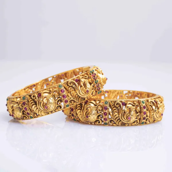 Antique_Peacock_Gold_Plated_Bangle_V_1250_Red