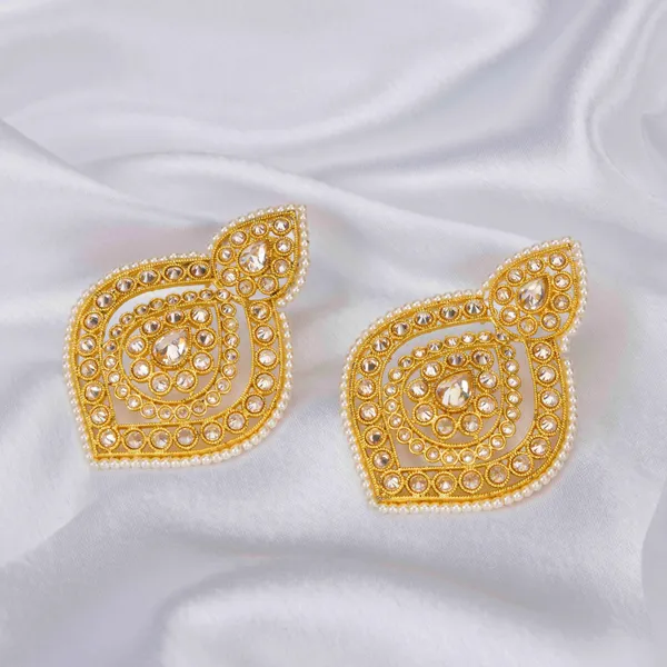 Antique_Leaf_Petal_Gold_Plated_Jhumka_C_494_White