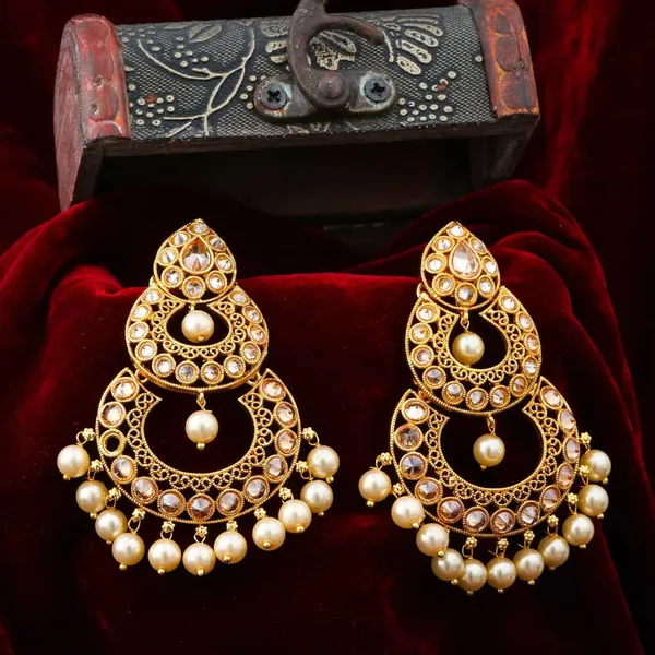 Antique_Gold_Plated_Jhumka_With_White_Pearl_B_163_White