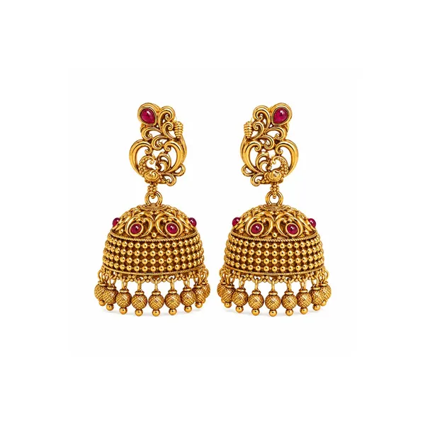 Timeless_Temple_Elegance_Jhumka_R_1162_Red