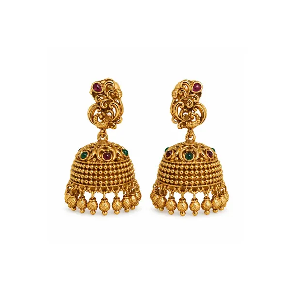 Timeless_Temple_Elegance_Jhumka_R_1162_Red