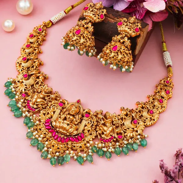 Royal_Roots_Necklace_Set_K_1214_Red