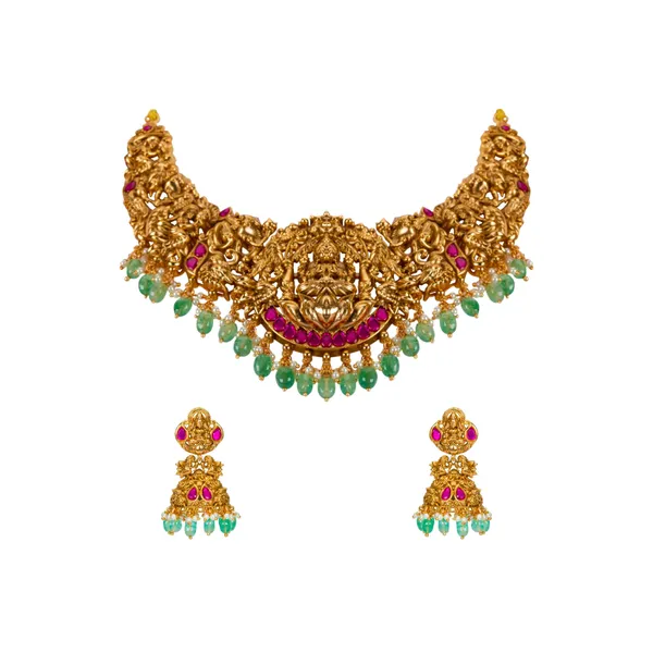 Luxe_Heritage_Necklace_Set_J_71_Red