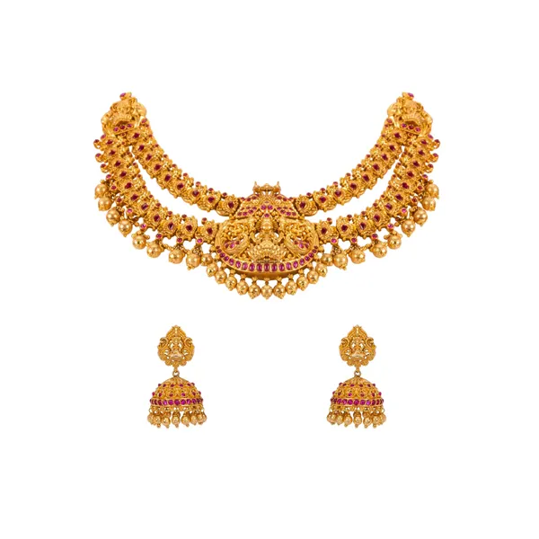 Antique_Necklace_Set_K_636_Red