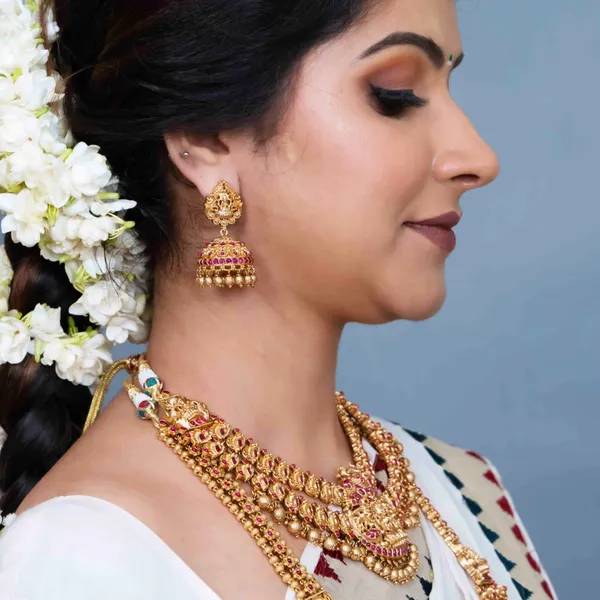 Antique_Two_Layered_Necklace_Set_K_636_Red
