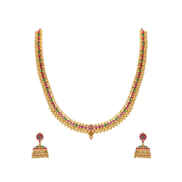 Antique_Long_Necklace_Set_K_1114_Green