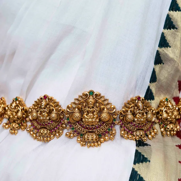 Gold_Plated_Antique_Temple_Style_Waist_Belt_V_1919_Red