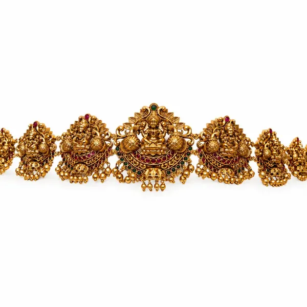Gold_Plated_Antique_Temple_Style_Waist_Belt_V_1919_Red