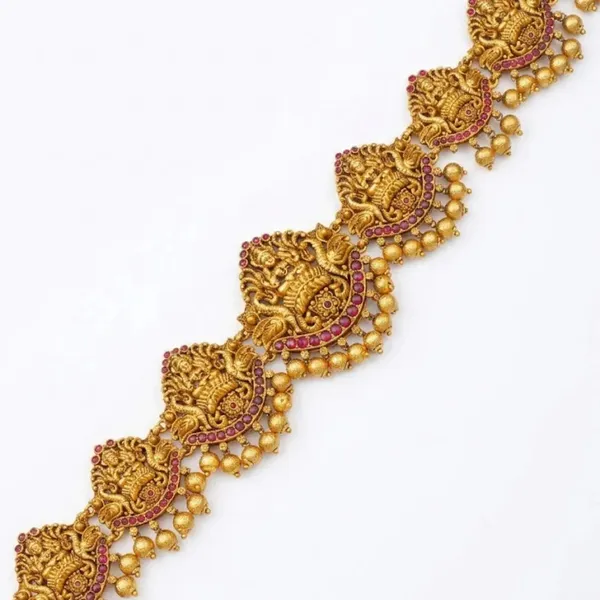 Intricately_Designed_Waist_Belt_In_Antique_Gold_Finish_V_1914_Red