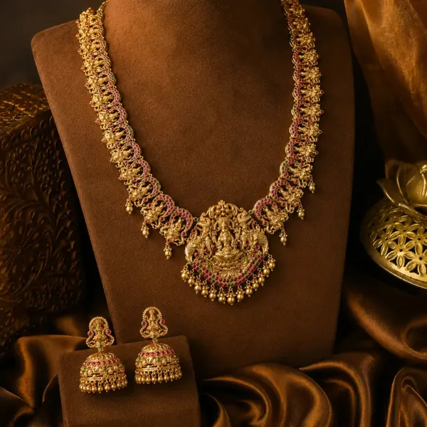 Divine_Temple_Inspired_Goddess_Long_Necklace_Set_R_822_U_Red