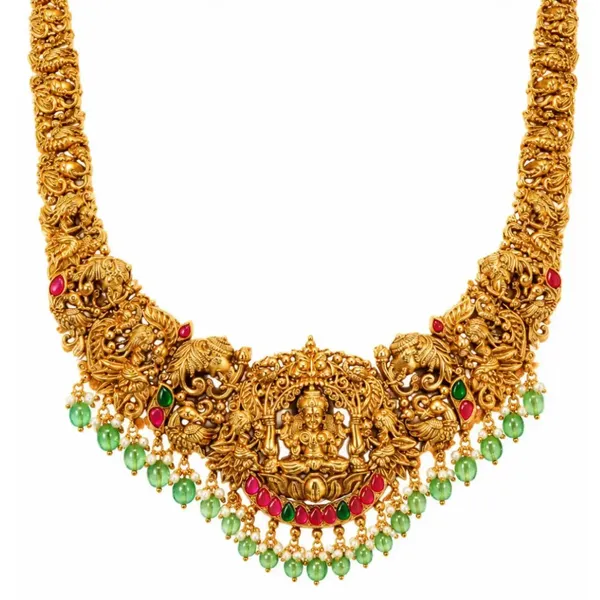Divine_Laxmi_Gold_Plated_Temple_Necklace_Set_J_71n_Red