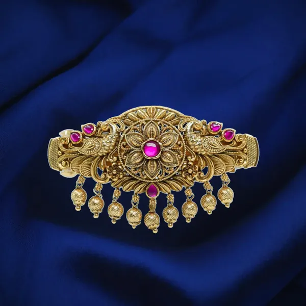 Peacock_Flower_Design_Hair_Clip_J_95_Red