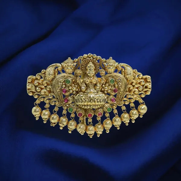 Ethnic_Hair_Clip_With_Intricate_Temple_Detailing_V_166_Green