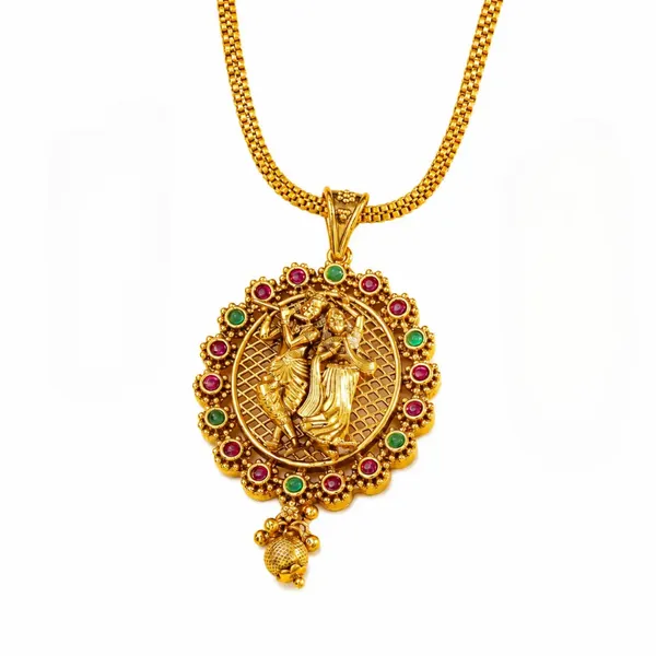 Divine_Radha_Krishna_Pendant_Set_T_56_Red