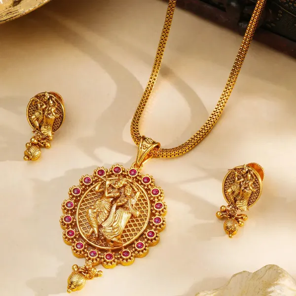 Divine_Radha_Krishna_Pendant_Set_T_56_Red