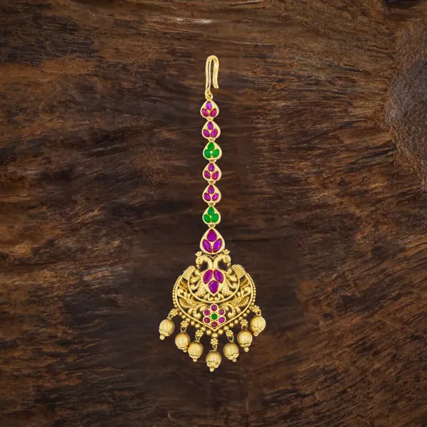 Stunning_Gold_Plated_Peacock_Maang_Tikka_R_1006_Green