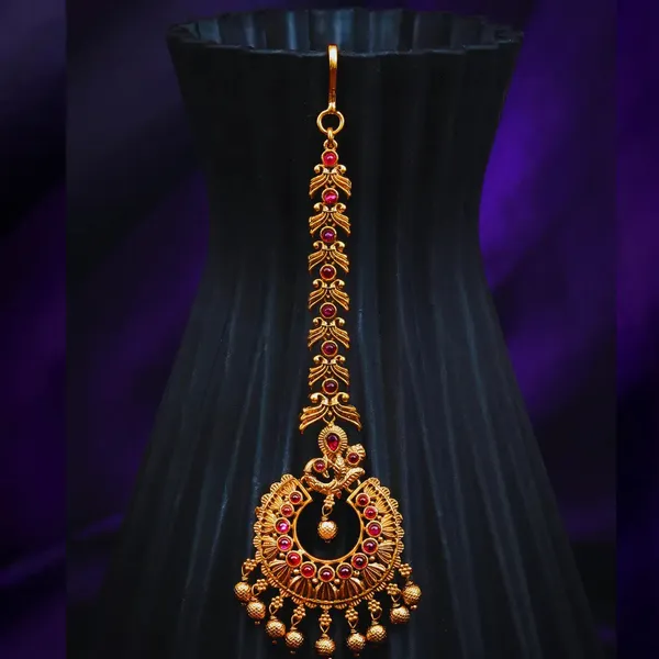 Antique_Gold_Plated_Maang_Tikka_N_704_Red