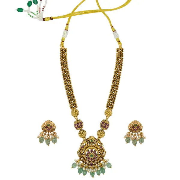 Peacock_Flower_Deisgn_Temple_Haaram_Design_T_49_Green