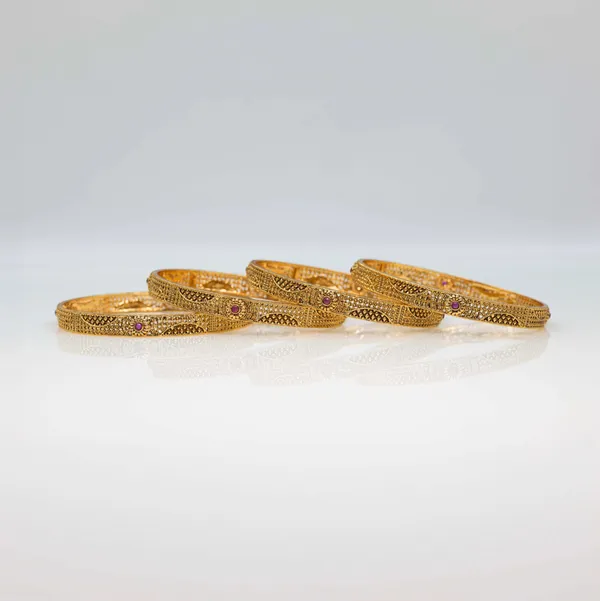 Carved_Antique_Temple_Bangle_V_1828_Red_Pack_Of_2