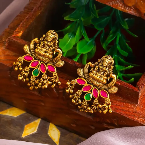 Temple_Inspired_Antique_Gold_Plated_Bali_V_1652_Green