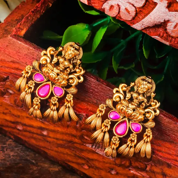 Divine_Laxmi_Antique_Gold_Plated_Bali_V_1654_Red
