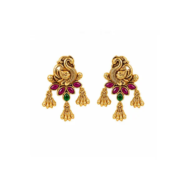 Majestic_Peacock_Antique_Gold_Plated_Bali_V_1659_Green